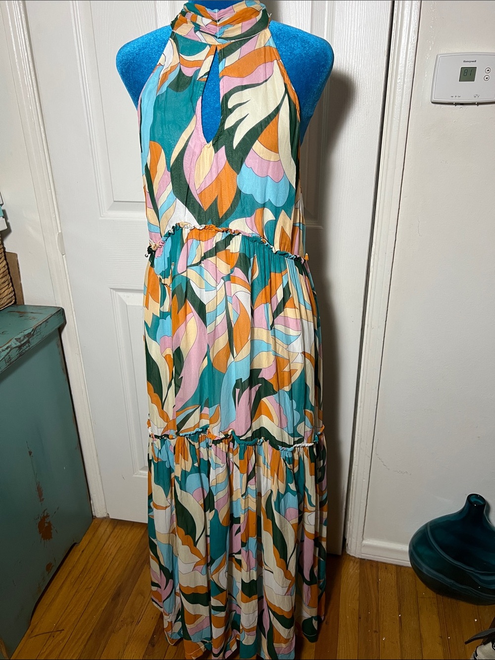 Anthropologie Maeve Keyhole Multicolor Maxi Dress Women’s XL